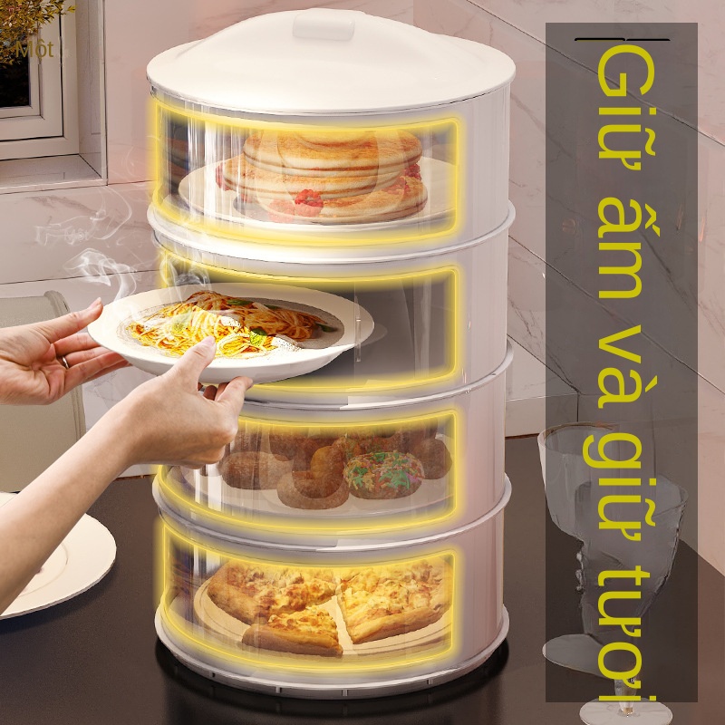LỒNG BÀN 5 TẦNG Cao cấp, lồng bàn giữ nhiệt nhiều tầng Lồng Bàn Đậy Thức Ăn Nhiều Tầng Chống Bụi Ốp