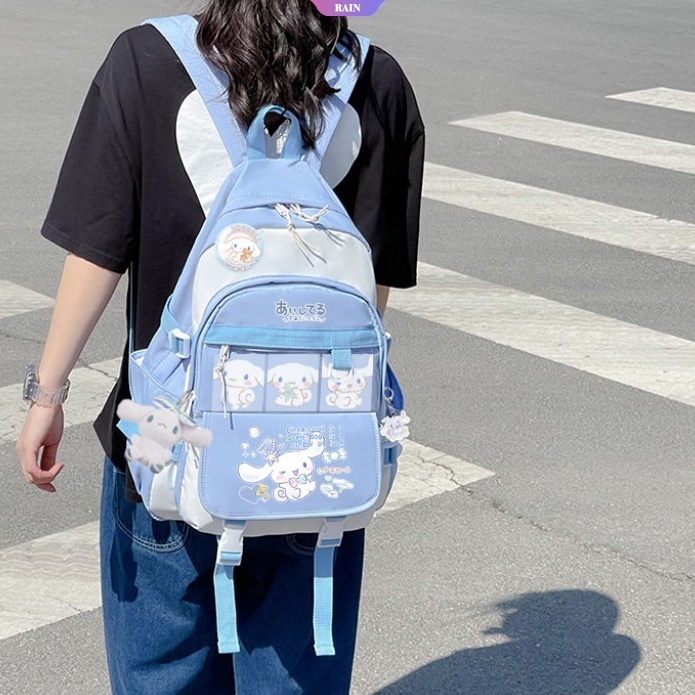 Ba Lô Đi Học / Du Lịch Sức Chứa Lớn Mẫu Mới Hình Cinnamoroll Anime Sanrio Màu Xanh Dương Y2k Đáng Yêu Cho Học Sinh