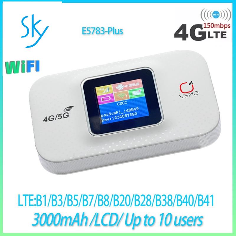 Thiết Bị Phát Wifi Di Động E5783 Plus 4G LTE CAT4 300Mbps Có Khe Thẻ SIM 3000Mah Cho Xe Hơi