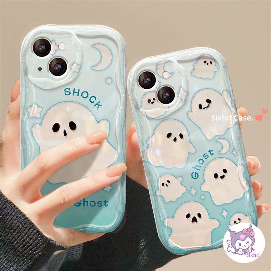 Ốp Lưng For Vivo Y17s Y16 Y02T Y02s Y36 Y22 Y21s Y33s Y20i Y12s Y12A Y20G Y20s Y17 Y15s Y15A Y02 Y35 Y20 Y15 Y12 Y11 Y21 Y50 Y95 Y93 Y91 V27e V25e V23e Sixhd Ốp Điện Thoại Mềm Hình Ma Kem 3D Cho