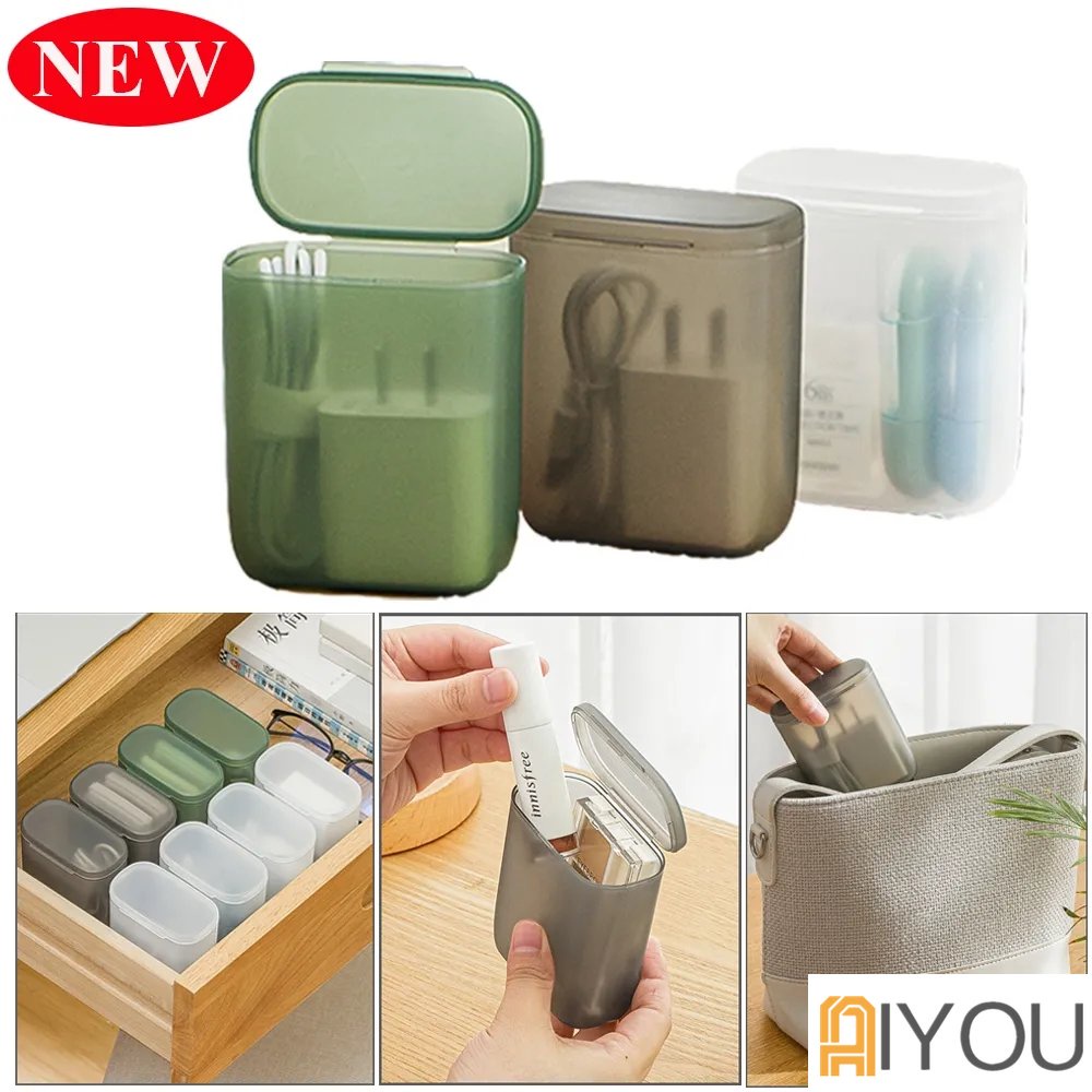 Hộp Đựng Dây Cáp / Tai Nghe / Son Môi Chống Bụi Tiện Dụng Khi Đi Du Lịch