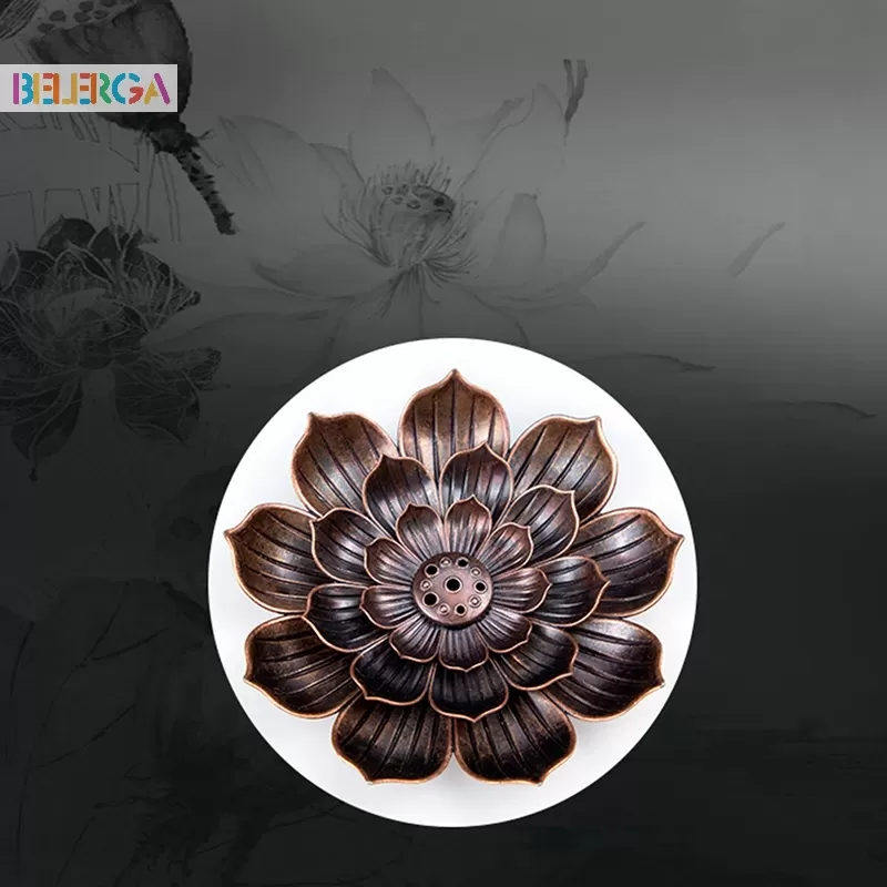 Hợp Kim Hương Burner Stick chủ tấm Burner tấm Phật Giáo CuộN sen Lư hương mới