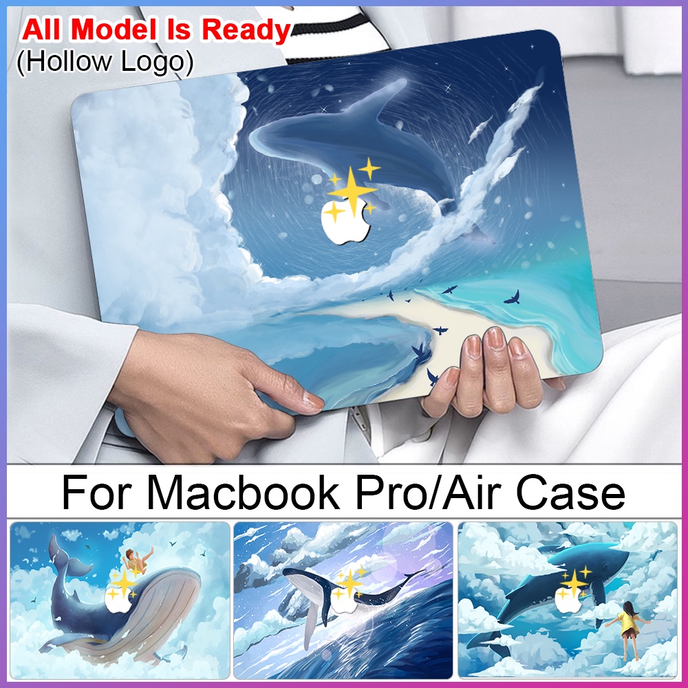 Whale Print Hard Laptop Hard Case Compatible For Macbook Air 13 A2681 M2 2022 2021 Pro14 16 M1 A2442 A2485 2020 Air13 Inch A2337 A2179 A 1932 Pro13 A2338 A2251 A1708 BCZC