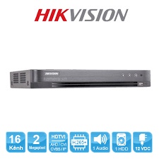 Đầu ghi hình 16 kênh Hikvision iDS-7216HQHI-M1/E Motion nhận dạng người & xe, 1 cổng SATA, add 8 camera IP.