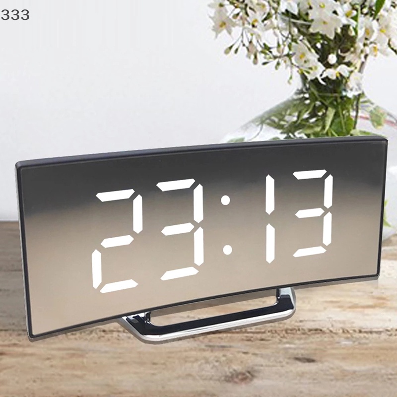Đồng Hồ Báo Thức Điện Tử Màn Hình led Cong Kỹ Thuật Số Để Bàn Cỡ Lớn Có Thể Thay Đổi Được 7 inch
