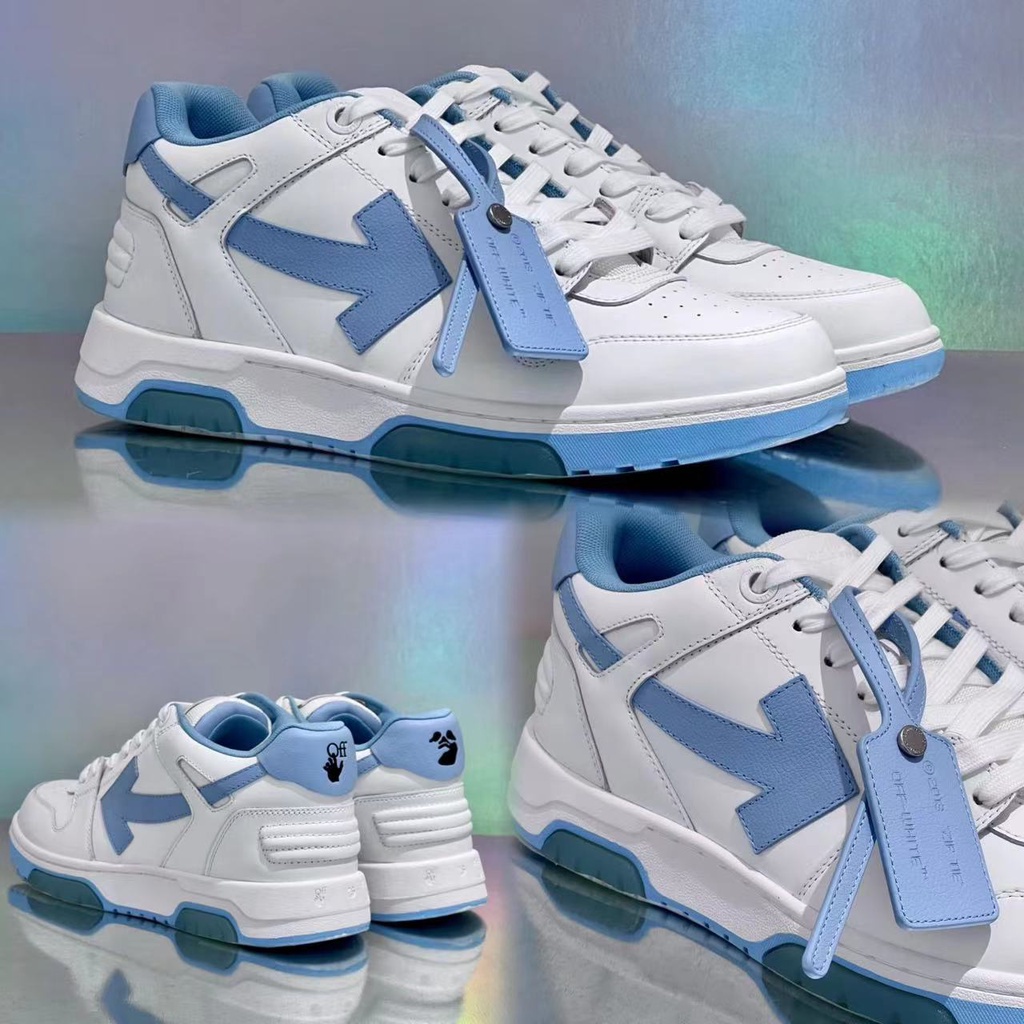 Off white Giày Thể Thao Cổ Thấp Màu Xanh Thời Trang Cho Nam Và Nữ