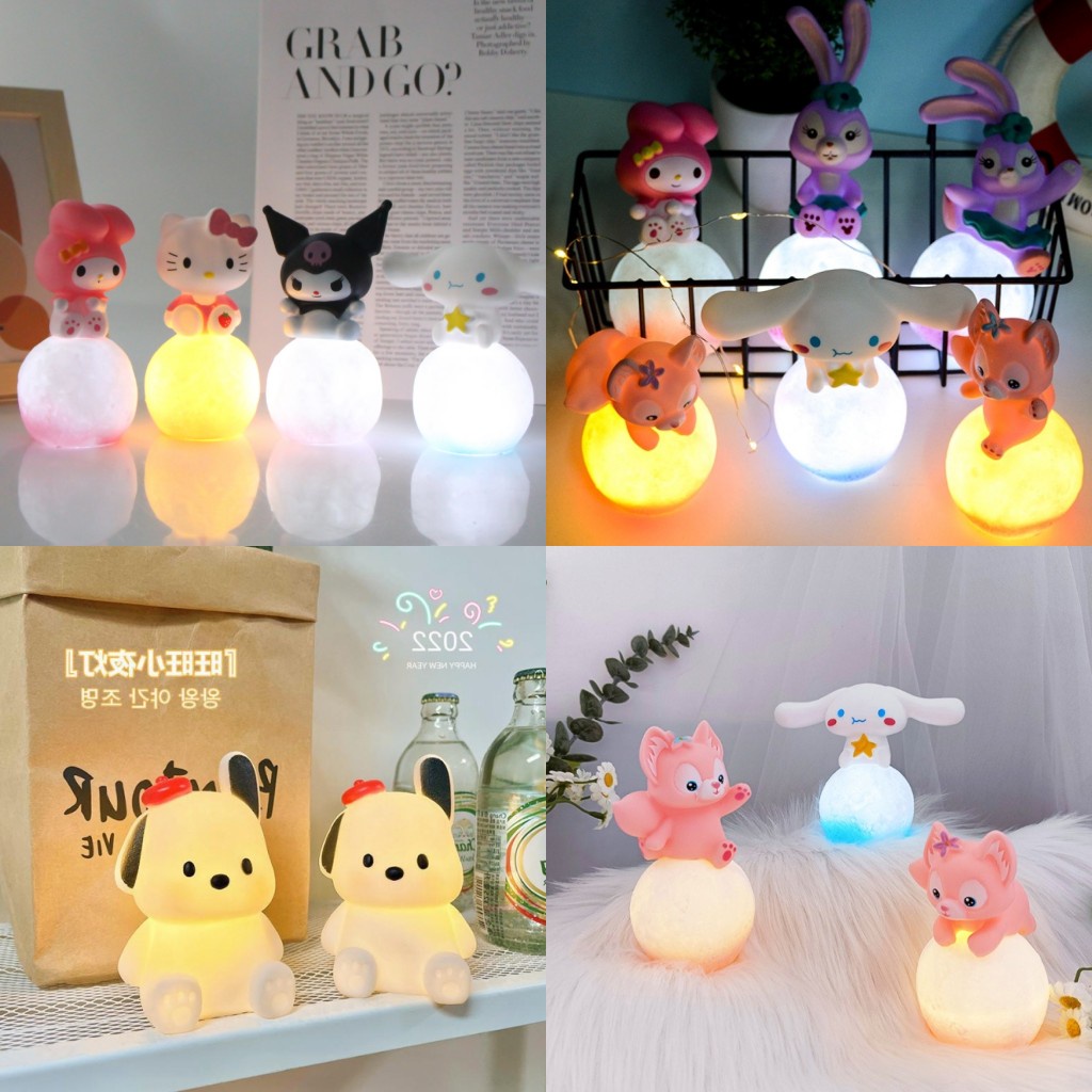 Sanrio Đèn Ngủ Cuộn Hình hello kitty kuromi cinnamoroll Phát Sáng Đáng Yêu Làm Quà Tặng Cho Bé
