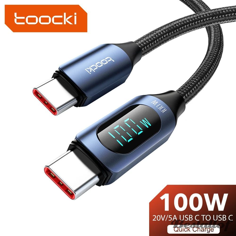 Dây Cáp Sạc Nhanh 100w tpe 1 / 2m type-c Kép Màn Hình Kỹ Thuật Số Cho Điện Thoại / Máy Tính Bảng huawei
