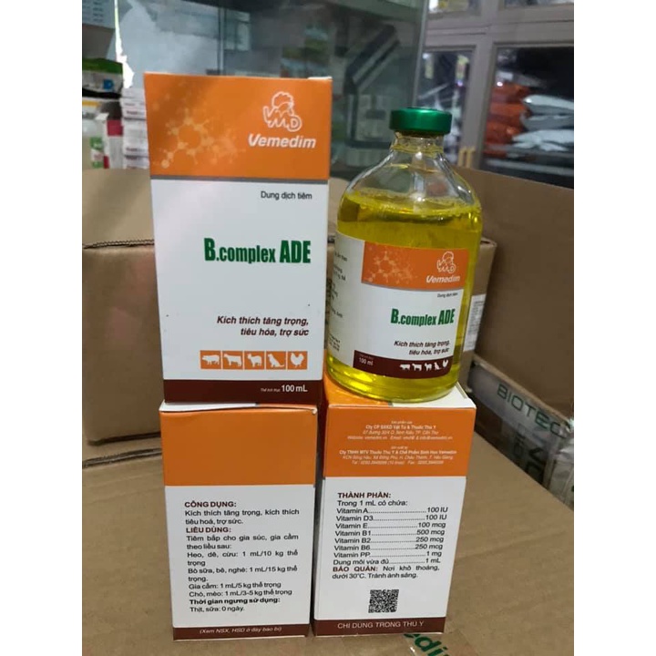 Vemedim B Complex Vitamin ADE 100ml Bổ sung vitamin và dinh dưỡng