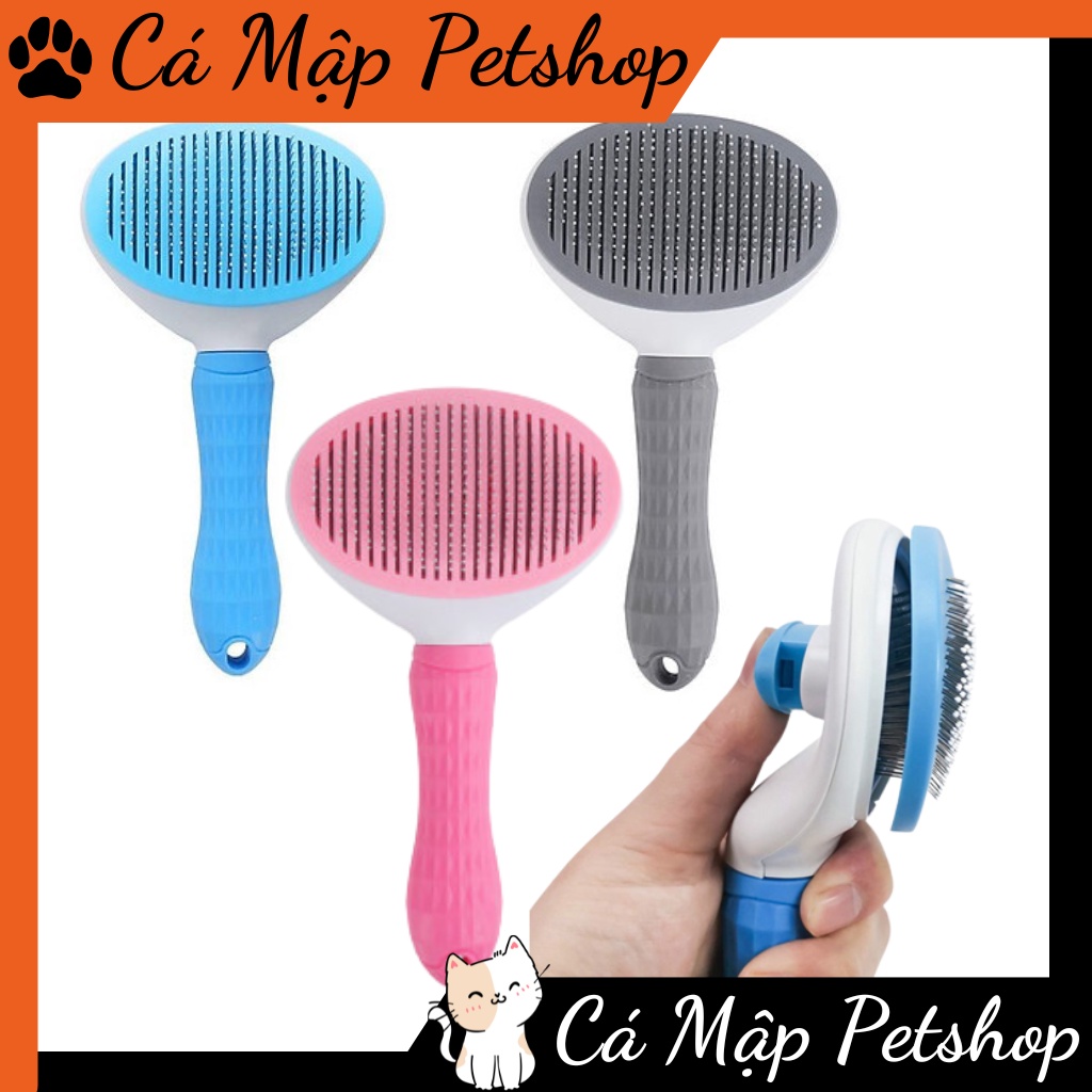 Lược chải lông cho mèo cao cấp có nút bấm đẩy lông
