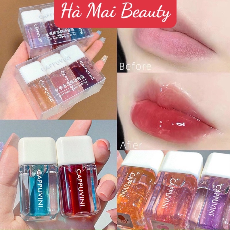 Set 3 son bóng dưỡng môi cappuvini