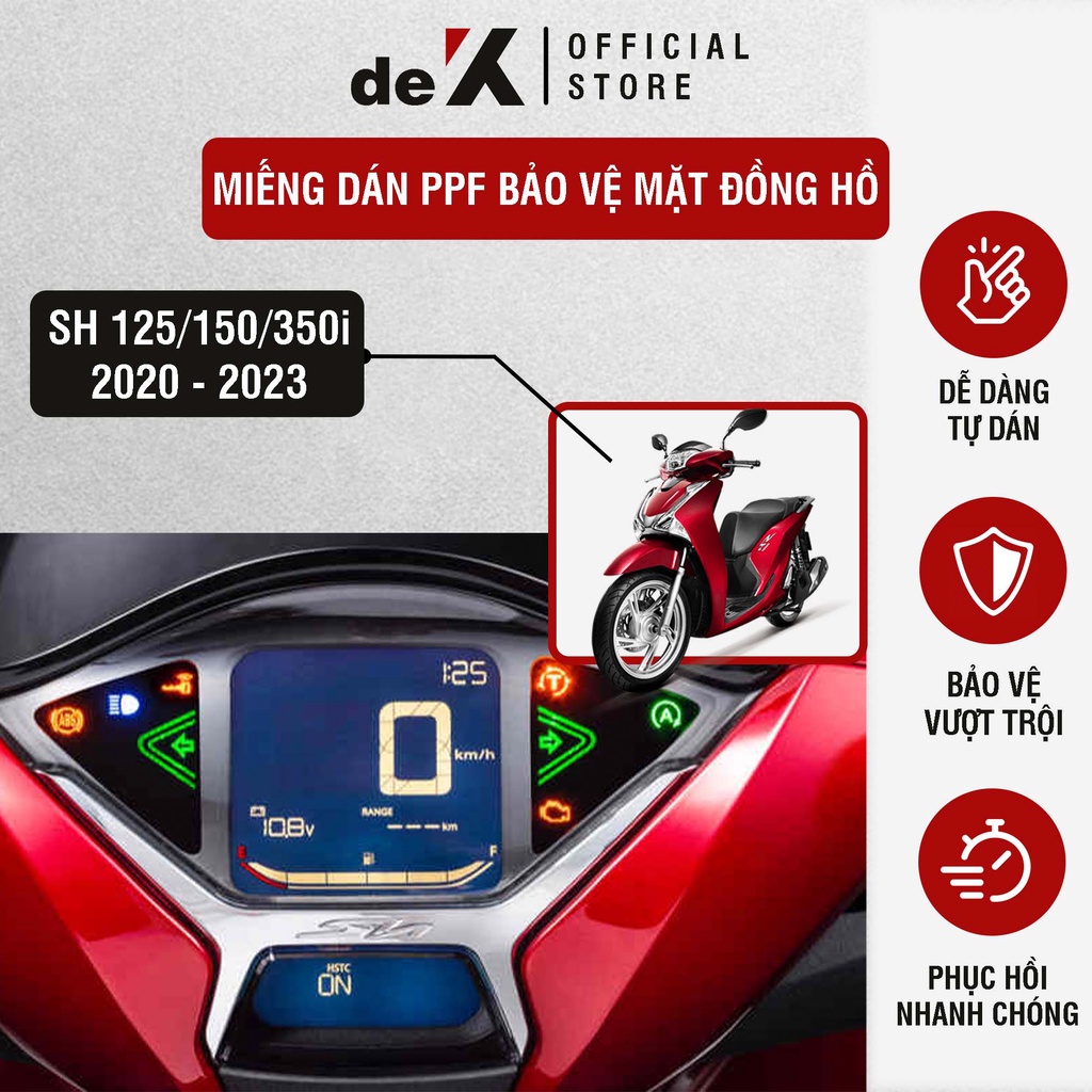 Miếng dán PPF Bảo Vệ Mặt Đồng Hồ Xe máy Honda SH 125i 150i 160i 350i .   2020 - 2023 chống xước mặt đồng hồ xe tối đa.