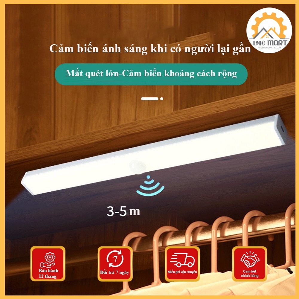 ⚡FREE SHIP⚡ĐÈN LED THÔNG MINH CẢM ỨNG CƠ THỂ NGƯỜI⚡ Gắn tường-bàn học, Đèn tủ quần áo, nhà bếp, cầu thang thông minh