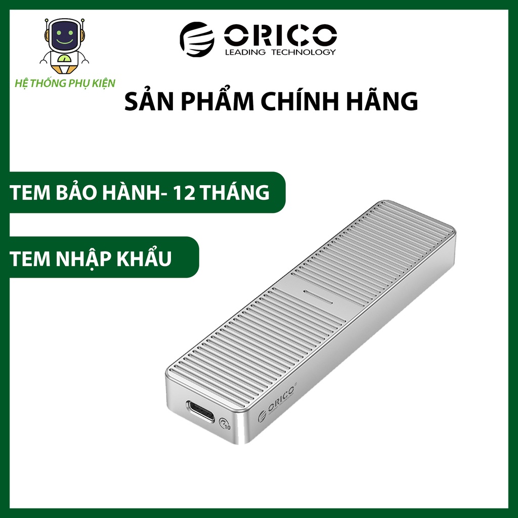 Hộp Ổ Cứng M222C3-G2 ORICO-USB3.1 Gen2 Type-C 10Gbps M.2 NVMe SSD Hàng Chính Hãng