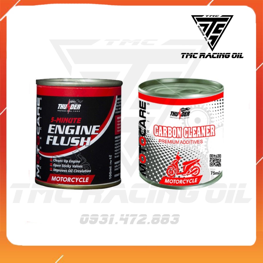 Combo 2 lon Vệ Sinh Buồng Đốt, tẩy Carbon và Súc động cơ xe máy Thunder 75ml