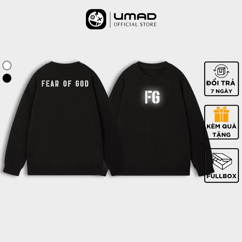 Áo sweater UMAD FEAR OF GOD tay dài chất dày dặn form rộng Unisex nam nữ phong cách đường phố