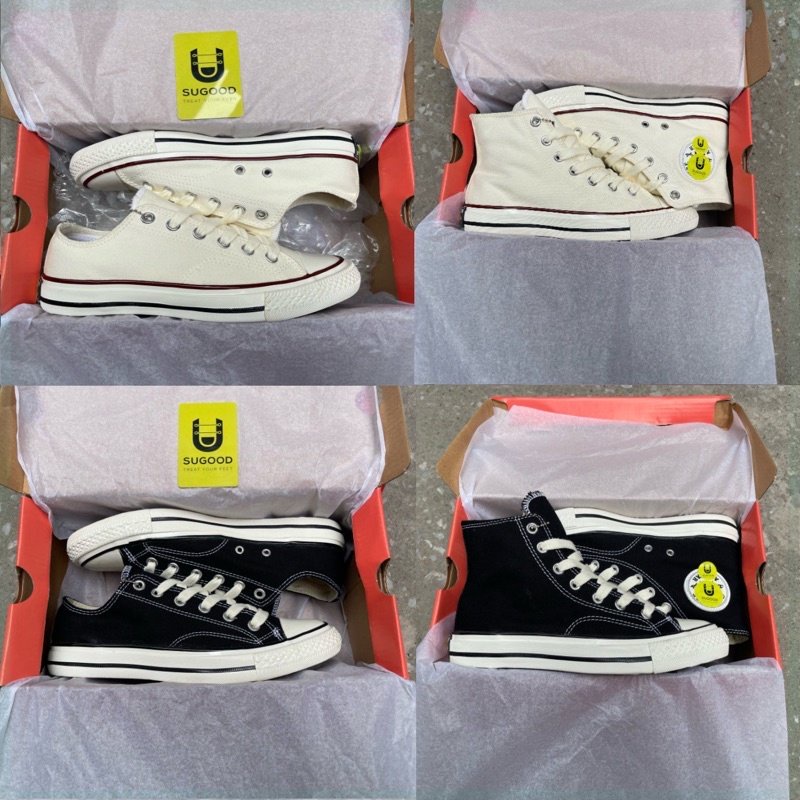 Giày Thể Thao C.V Đen Trắng Nam Nữ J2352 Omen Sneaker