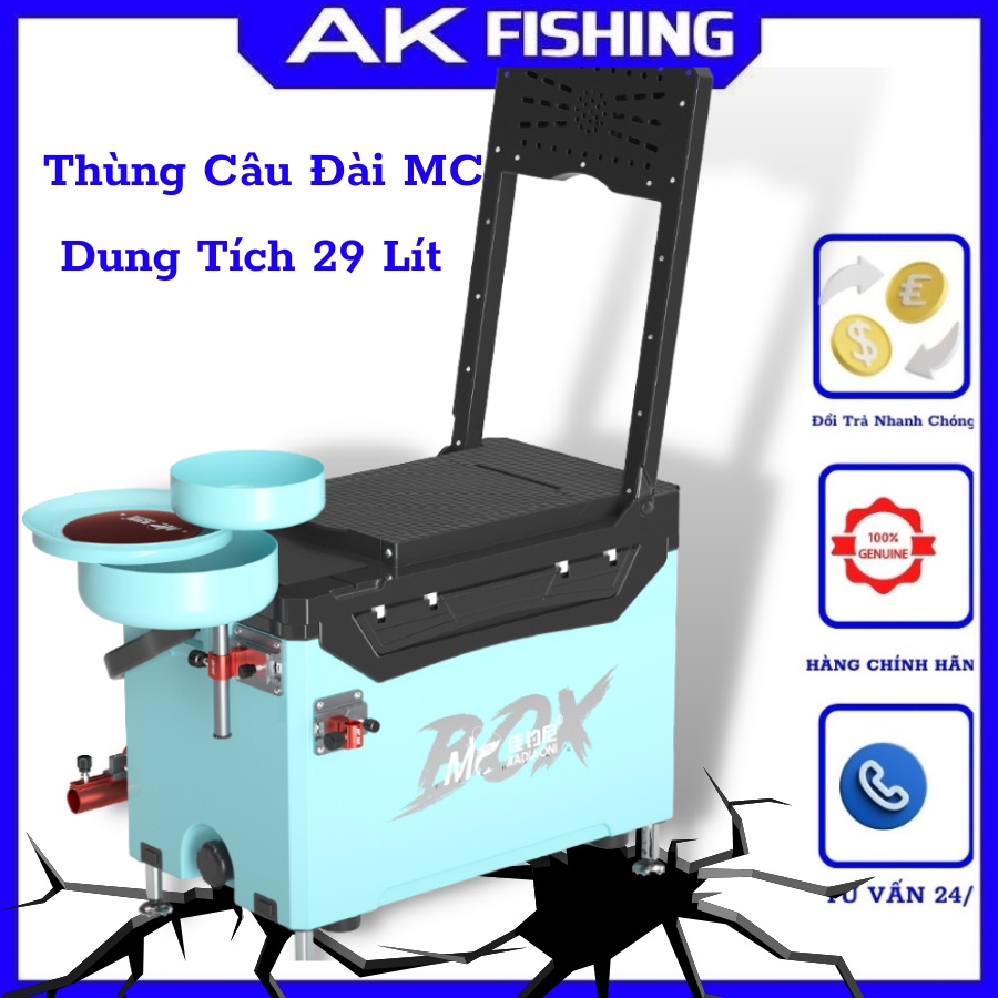 Thùng câu đài  đa năng thùng câu cá phụ kiện câu đài dùng mọi địa hình cao cấp chính hãng giá rẻ tặng đệm ngồi