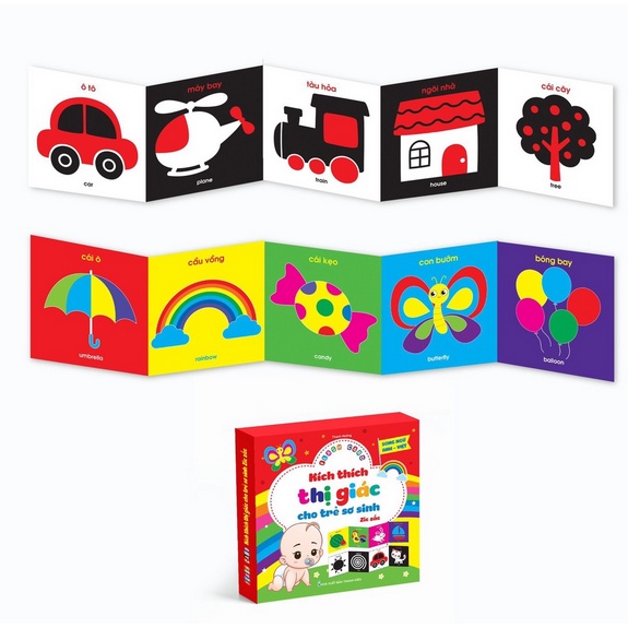 Thẻ gấp kích thích thị giác cho trẻ sơ sinh đồ chơi cho trẻ sơ sinh cho trẻ sơ sinh 0-12 tháng