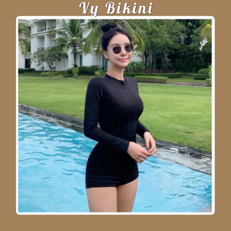 Size S,M,L,XL Bikini, đồ đi biển 1 mảnh dây kéo trước dài tay, ngắn tay kín đáo sexy