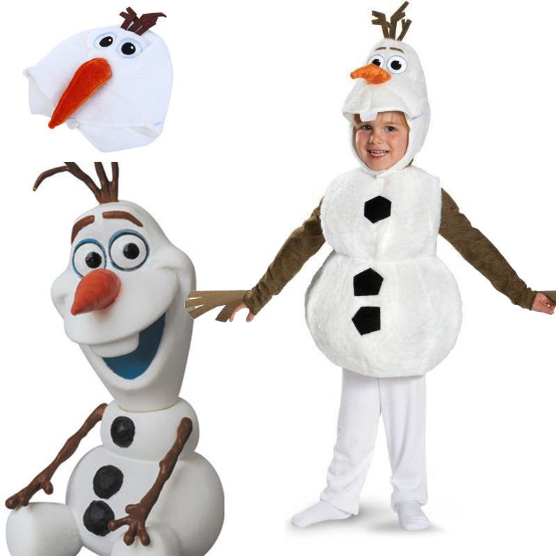 Kids Snow Treasure Cosplay Movie Frozen Snowman Olaf Cosplay Costume Kids Halloween Dress Up Jumpsuit Suit