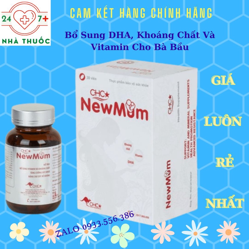 CHC NEW MUM - Viên Bổ Bà Bầu, Bổ Xung Vitamin, Khoáng Chất, DHA Cung Cấp Đầy Đủ Dưỡng Chất Cho Cơ Thể