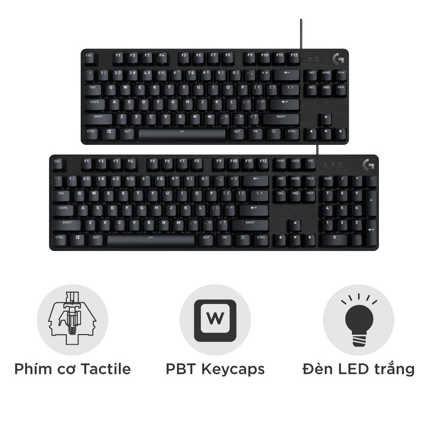 Bàn phím cơ có dây Logitech G413 SE/ SE TKL Tactile switch, kết nối USB, Hàng chính hãng - Bảo hành 24 tháng