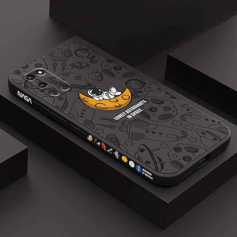 Ốp lưng oppo a52 a92 Ốp Điện Thoại Silicone TPU Mềm Họa Tiết Phi Hành Gia Có Dây Đeo Cho oppo a52 a92