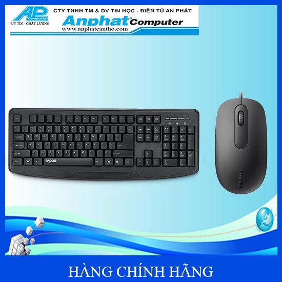 Bàn phím văn phòng Rapoo NK1800 & chuột Rapoo N120 - Hàng Chính Hãng - Bảo hành 24 tháng