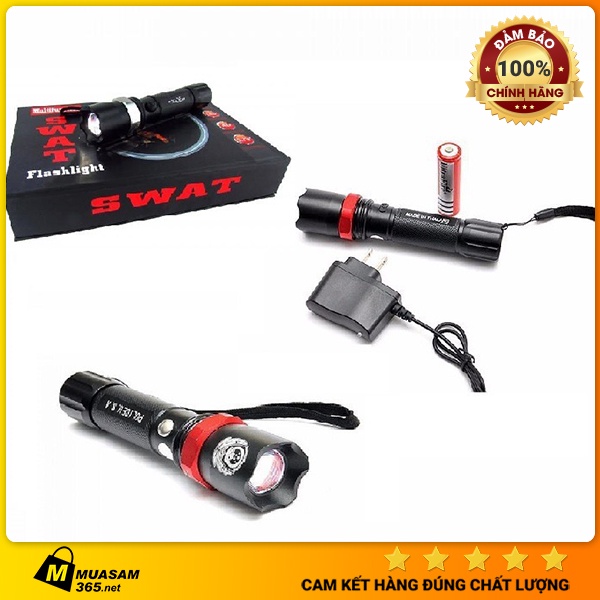 Đèn Pin Siêu Sáng Police SWAT Loại Xịn Full Box + pin sạc