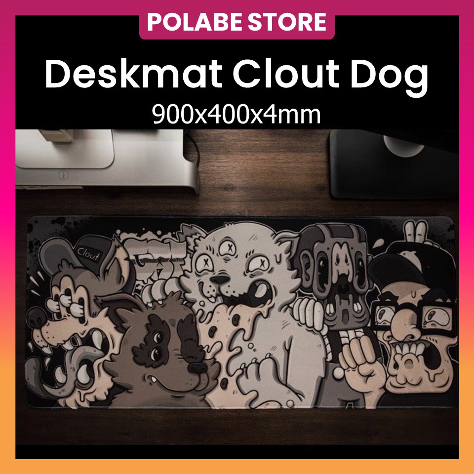 Deskmat GAF Clout Dog CLONE lót chuột lót bàn phím 900x400x4mm Deskpad mouse pad bàn di chuột Polabe Store
