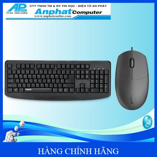 Combo bàn phím & chuột văn phòng Rapoo NK2500 & Rapoo N100 - Hàng chính hãng - Bảo hành 24 tháng