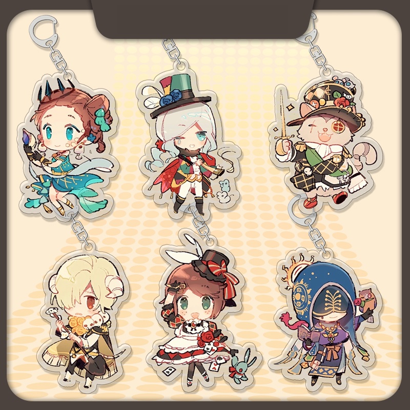 Móc khóa in hình IDENTITY V ver RẠP XIẾC Nhân cách thứ năm game anime chibi mica trong acrylic quà tặng xinh xắn