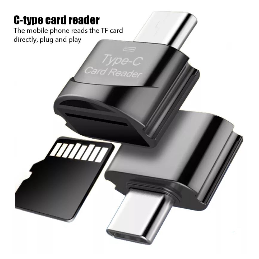 Đầu Đọc Thẻ OTG Loại Type-C Kim Loại Bộ Mở Rộng Gắn Ngoài Thẻ Nhớ TF Tốc Độ Cao Cho Điện Thoại Di Động Thẻ Nhớ Mini