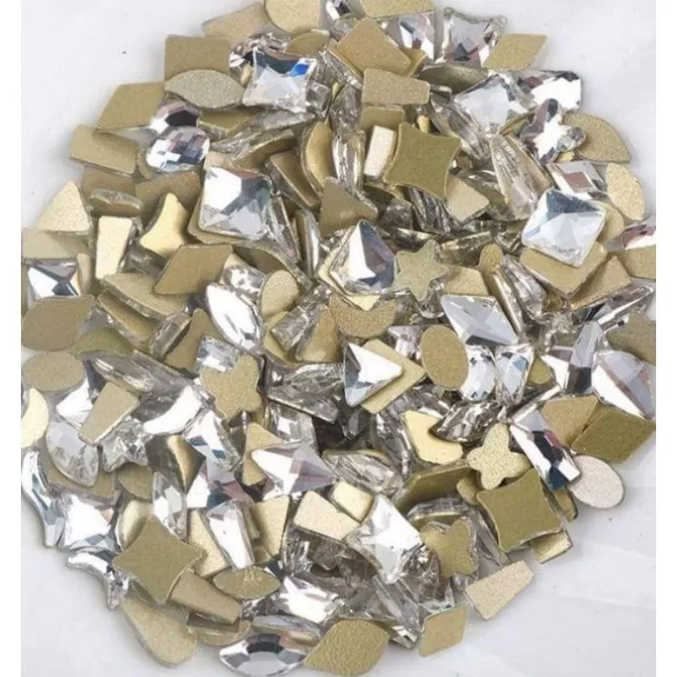 Đá chân bằng màu Trắng túi 100v Mix size- Size mini -Phụ kiện đồ nail HSM