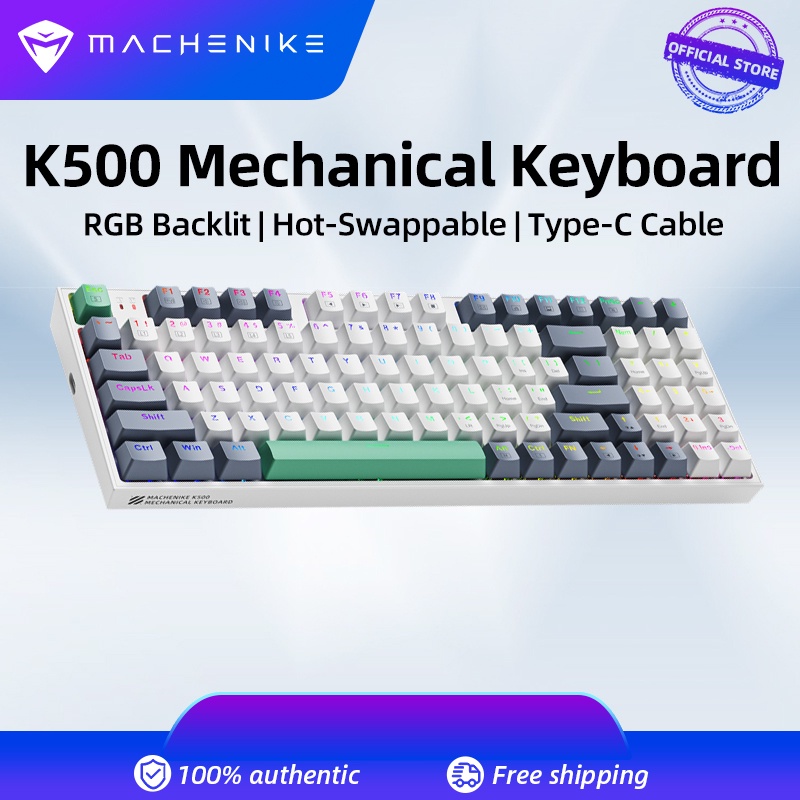 Bàn Phím Cơ Có Dây Machenike K500 RGB 90% 94 Phím Loại C Dành Cho Máy Tính laptop