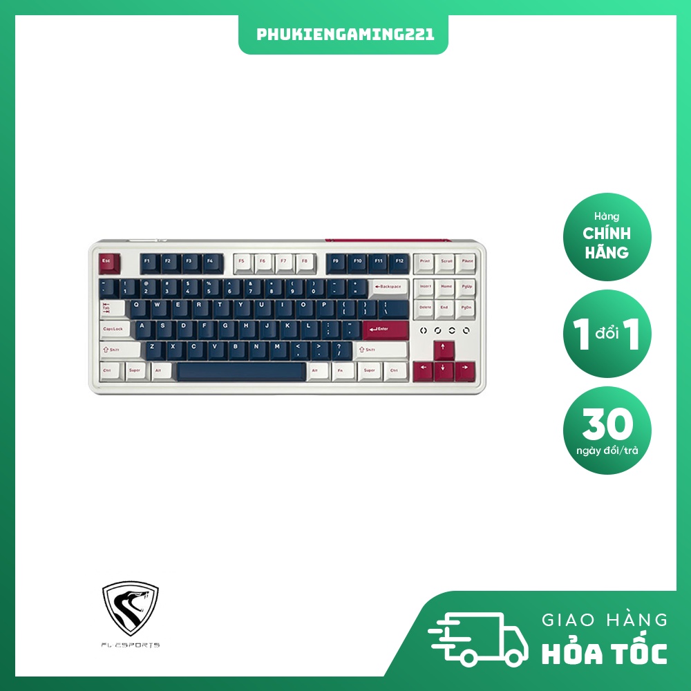 Bàn Phím Cơ Chuyên Game Không Dây FL-Esport CMK87 CPM Metal Heart - PBT Doubleshot - Hotswap - RGB - Bluetooth - 2.4Ghz