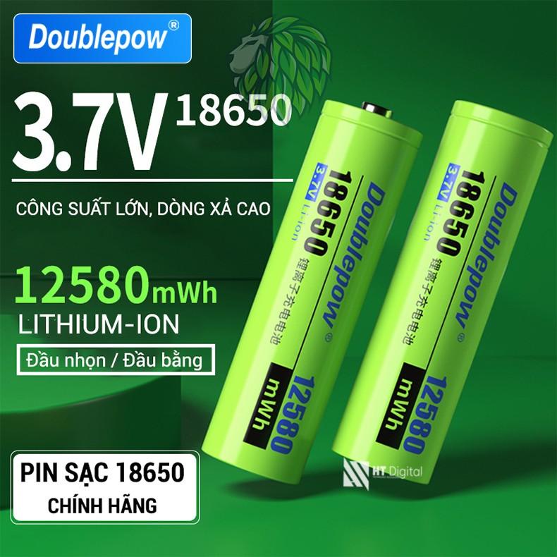 Pin sạc 18650 Doublepow 3.7V 12580mWh dòng xả cao, công suất lớn cho xe điện, máy khoan, nguồn dự phòng, thiết bị y tế