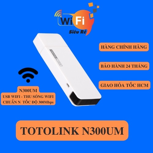 N300UM - USB WiFi thu sóng WiFi chuẩn N tốc độ 300Mbps chính hãng TOTOLINK cho PC/Laptop, Bảo hành 1 đổi 1 trong 2 năm