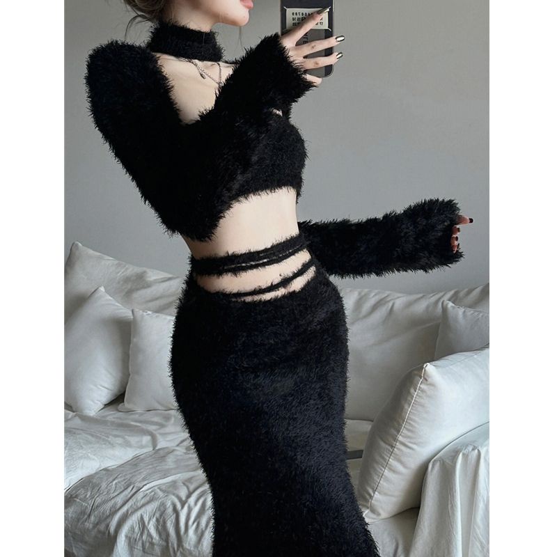 New Fashion Western Style V-neck Long Sleeve Knit Tops For Women