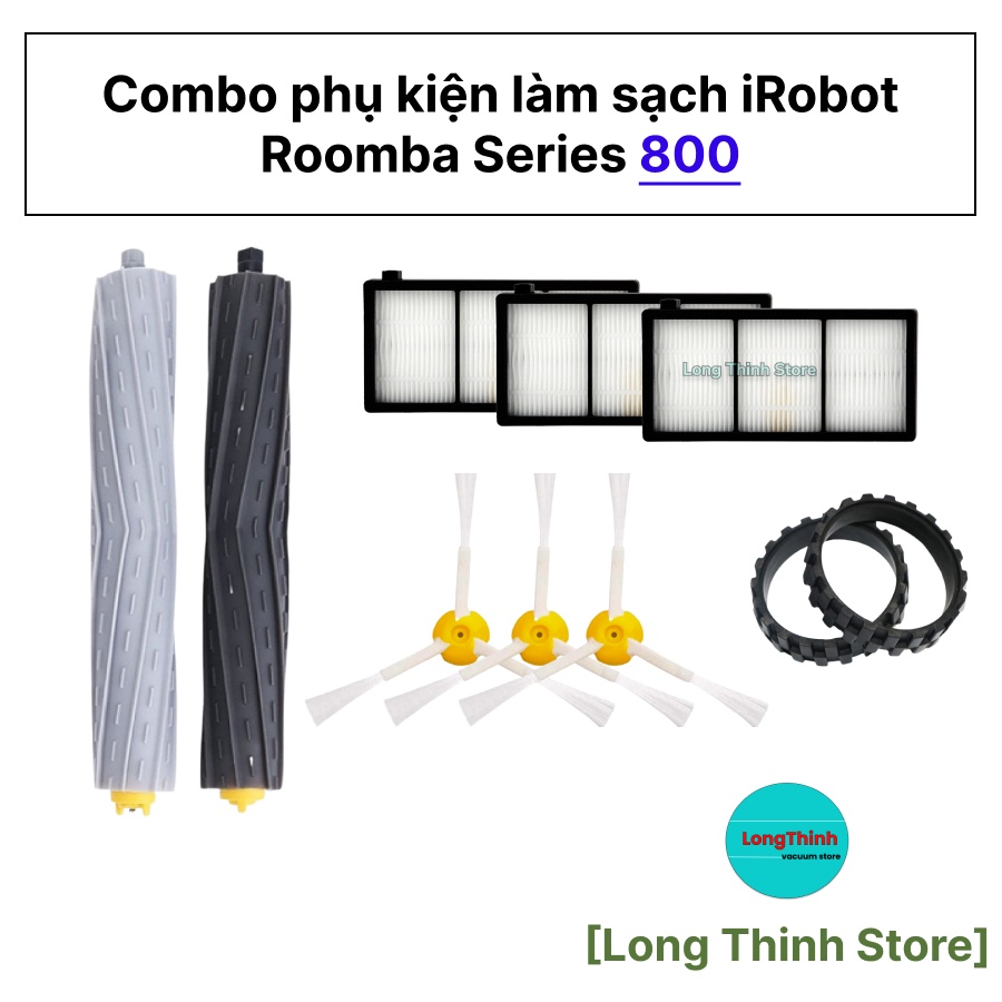Combo phụ kiện thay thế cho robot hút bụi irobot roomba series 800 860 870 871 875 880 886 890 891 895