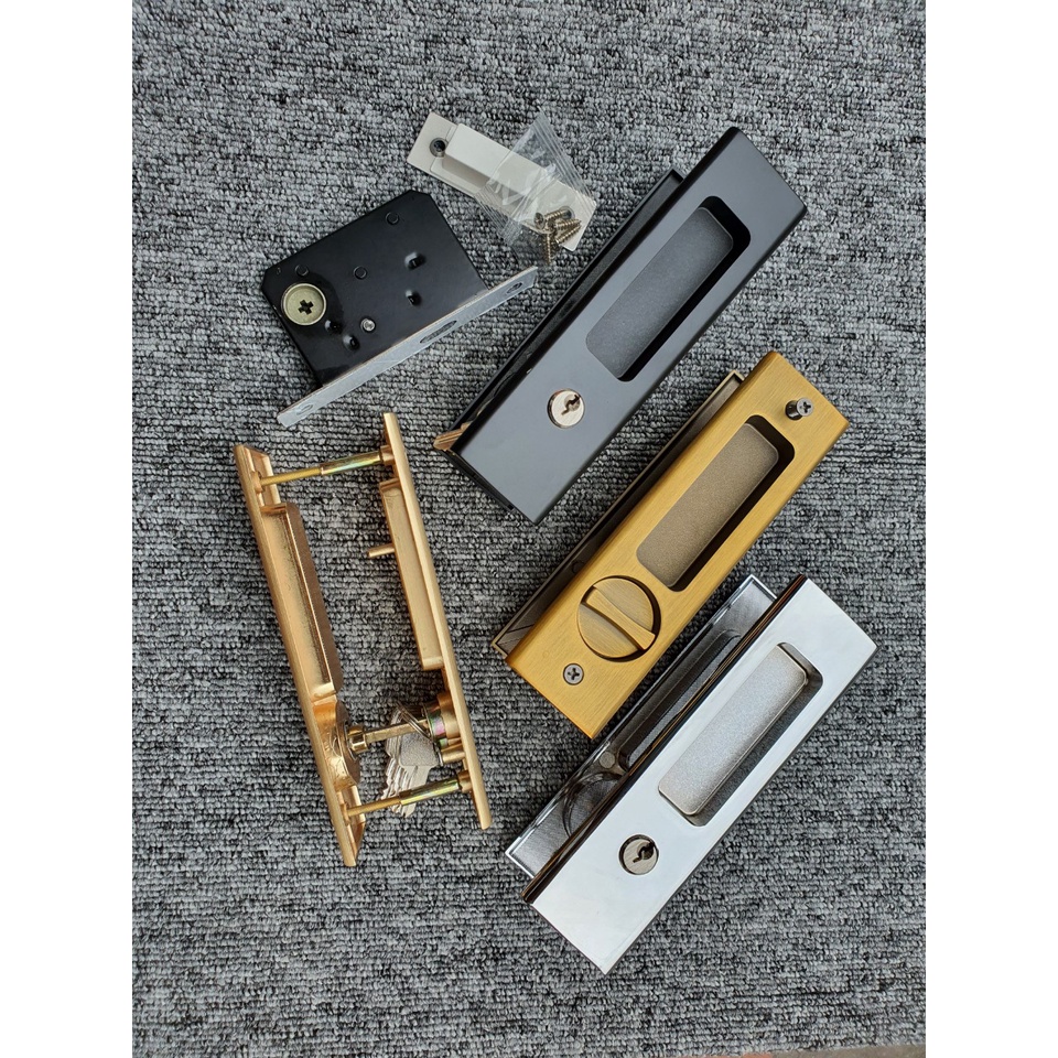 Tay nắm âm kết hợp khóa cửa lùa cao cấp CH8020