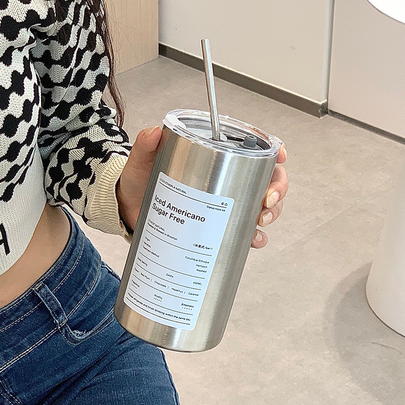 Cốc Giữ Nhiệt Coffe Americano Inox 304 Cao Cấp, Ly Cafe Giữ Nhiệt Inox 304 Thể Tích 600ML