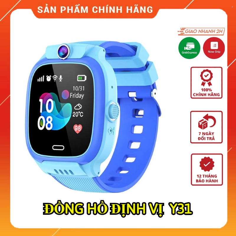 Đồng Hồ Định Vị Trẻ Em Y31 Bản 2023 Hỗ Trợ Kháng Nước, Nghe Gọi, Định Vị. Lắp Sim Nghe Gọi, Chụp Ảnh. Bảo Hành 12 Tháng