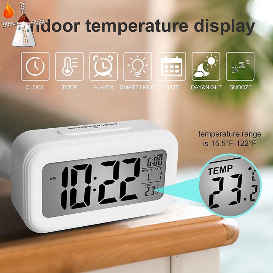 Đồng Hồ Báo Thức Kỹ Thuật Số Màn Hình LED Hiển Thị Nhiệt Độ Lớn Có Chức Năng Ngủ LKY Cho Trẻ Em