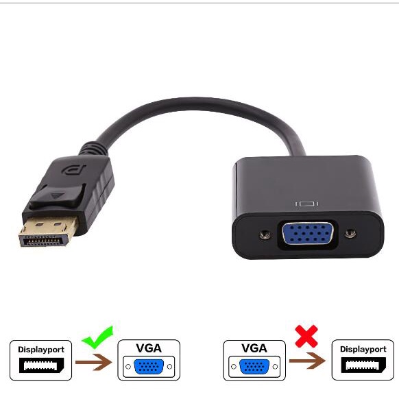 DP Sang VGA DisplayPort Nam Sang VGA Nữ Bộ Chuyển Đổi Cáp 1080P Cho Tivi Laptop Máy Tính Máy Chiếu