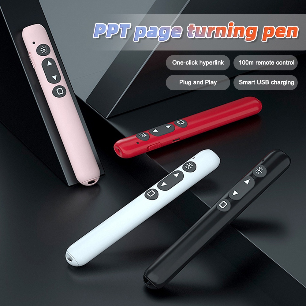Bút Thuyết Trình Không Dây 2.4Ghz Sạc USB PPT Kèm Điều Khiển Từ Xa Chuyên Dụng Cho Máy Chiếu