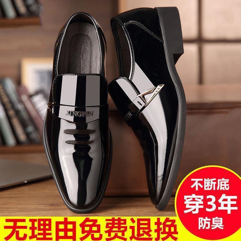 Giày Da Bóng Mũi Nhọn Thời Trang Công Sở Cho Nam