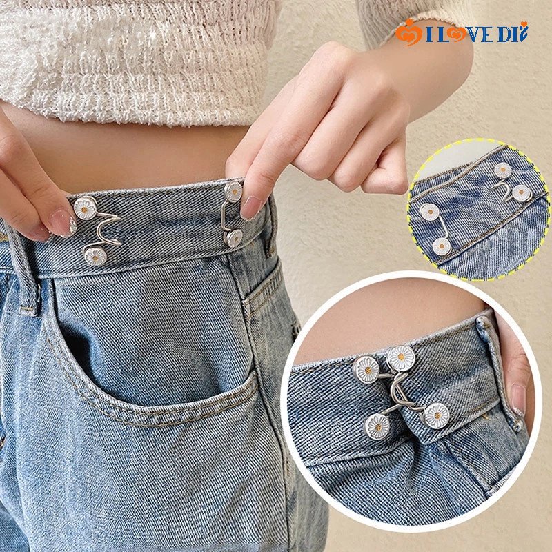 Khóa Thắt Lưng Quần Jean Không Đường May Cài Nút / Có Thể Điều Chỉnh Không Cần Đóng Đinh /