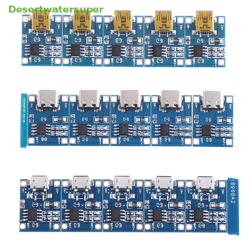 Set 5 Bảng Mạch Sạc 5V 1A TYPE-C Micro USB 18650 TC4056A TP4056 Chuyên Dụng